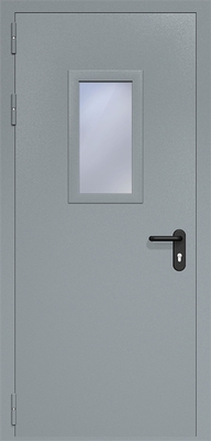 Однопольная противопожарная дверь со стеклом EI 90 04