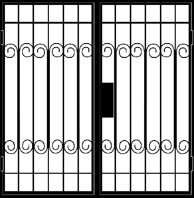 Двупольная решетчатая дверь DRD-015