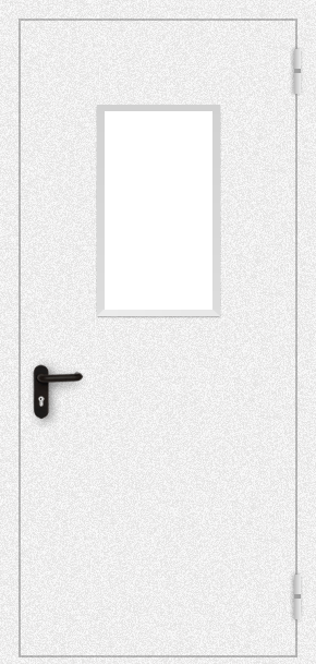 Однопольная противопожарная дверь cо стеклом (порошок / белая)