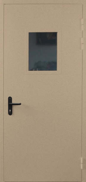Однопольная противопожарная дверь со стеклом EI 60 с порошковым напылением (RAL 1019)