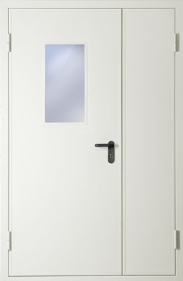 Полуторапольная дверь со стеклом EI 60 (RAL 9016) 