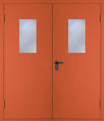 Двупольная дверь со стеклом EI 30 (RAL 3022)