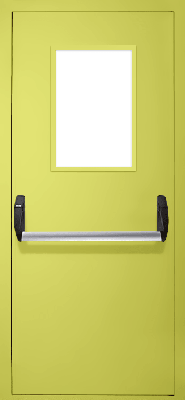 Однопольная дверь «Антипаника» со стеклом EI 60 (RAL 1016)