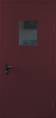 Однопольная противопожарная дверь со стеклом EI 30 (RAL 3005)