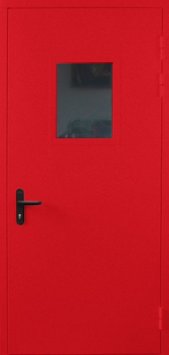 Однопольная противопожарная дверь со стеклом EI 30 (RAL 3028)