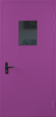 Однопольная противопожарная дверь со стеклом EI 60 (RAL 4006)