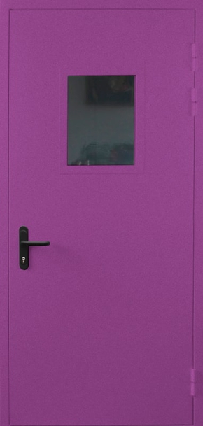Однопольная противопожарная дверь со стеклом EI 60 с порошковым напылением (RAL 4006)