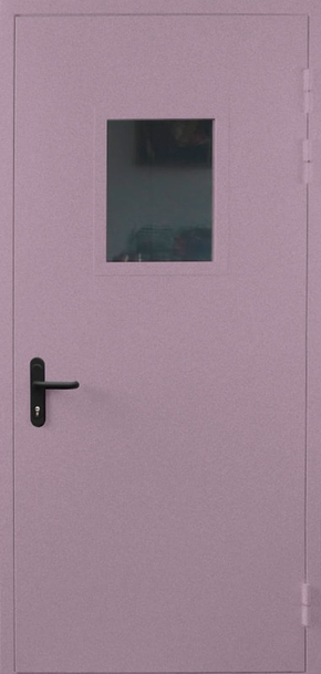 Однопольная противопожарная дверь со стеклом EI 60 с порошковым напылением (RAL 4009)