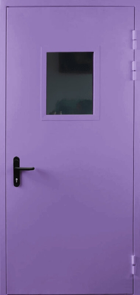 Однопольная противопожарная дверь со стеклом EI 60 (RAL 4001)