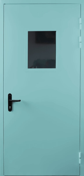 Однопольная противопожарная дверь со стеклом EI 60 (RAL 2027)