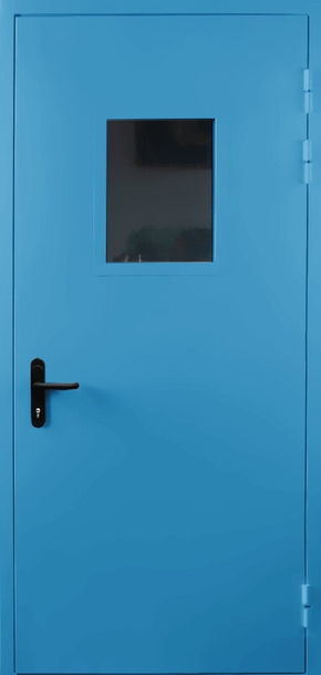 Однопольная противопожарная дверь со стеклом EI 60 (RAL 5012)