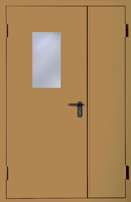 Полуторапольная дверь со стеклом EI 30 (RAL 1024)