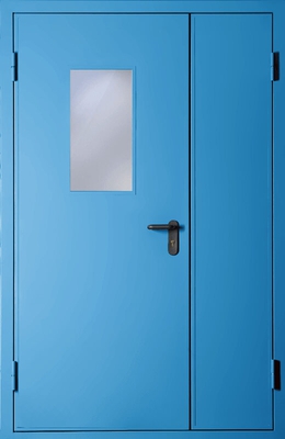 Полуторапольная дверь со стеклом EI 60 (RAL 5012)