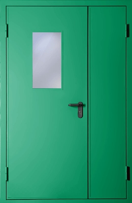Полуторапольная дверь со стеклом EI 60 (RAL 6024)