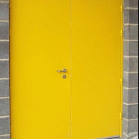 Фото желтой распашной огнестойкой двери