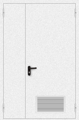 Полуторапольная дверь с вентиляцией (белая)